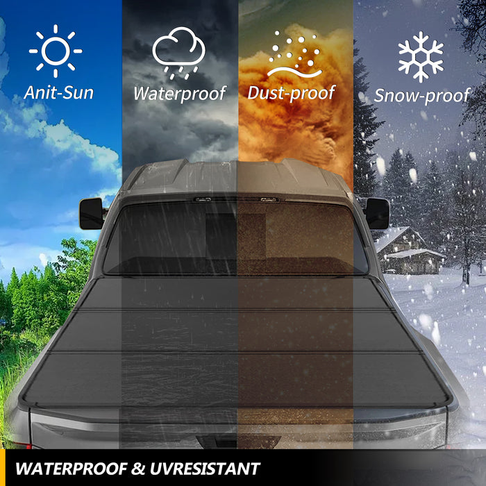 Trucktok 2003-2025 Dodge Ram 1500 2500 3500 8FT Hard Tri-Fold Tonneau Cover Truck Bed