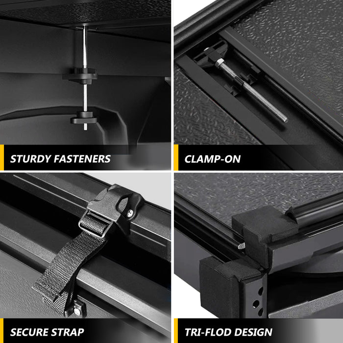 Trucktok 2003-2025 Dodge Ram 1500 2500 3500 8FT Hard Tri-Fold Tonneau Cover Truck Bed