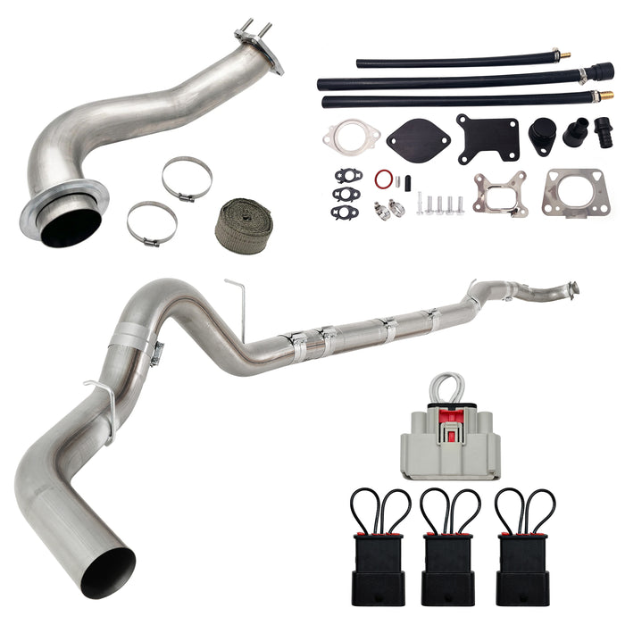 TruckTok 2017-2019 6.6L Duramax L5P 5" DPF Delete pipe & 3.5" Downpipe w/EGR Delete kit