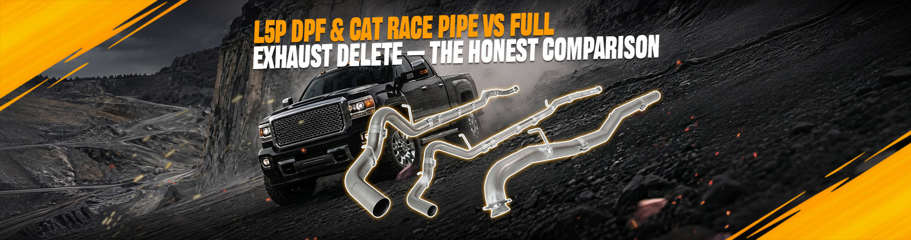 L5P DPF & CAT Race Pipe vs Full Exhaust Delete — the Honest Comparison