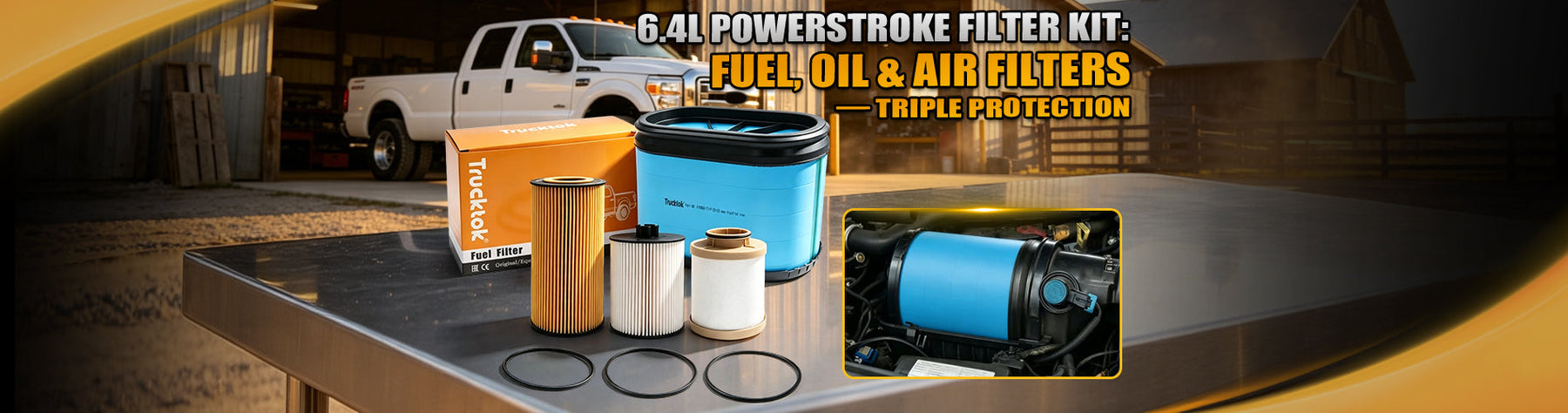 6.4L Powerstroke Filter Kit: Fuel, Oil & Air Filters — Triple Protection