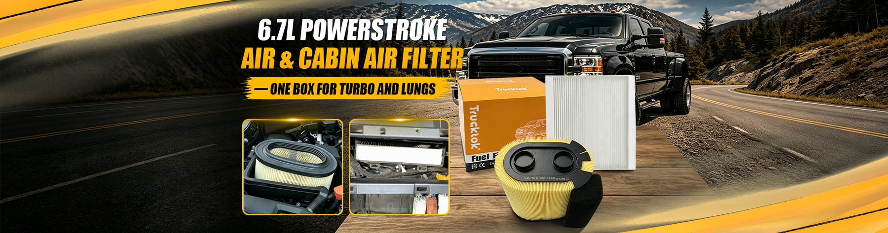 6.7L Powerstroke Air & Cabin Air Filter — One Box for Turbo and Lungs