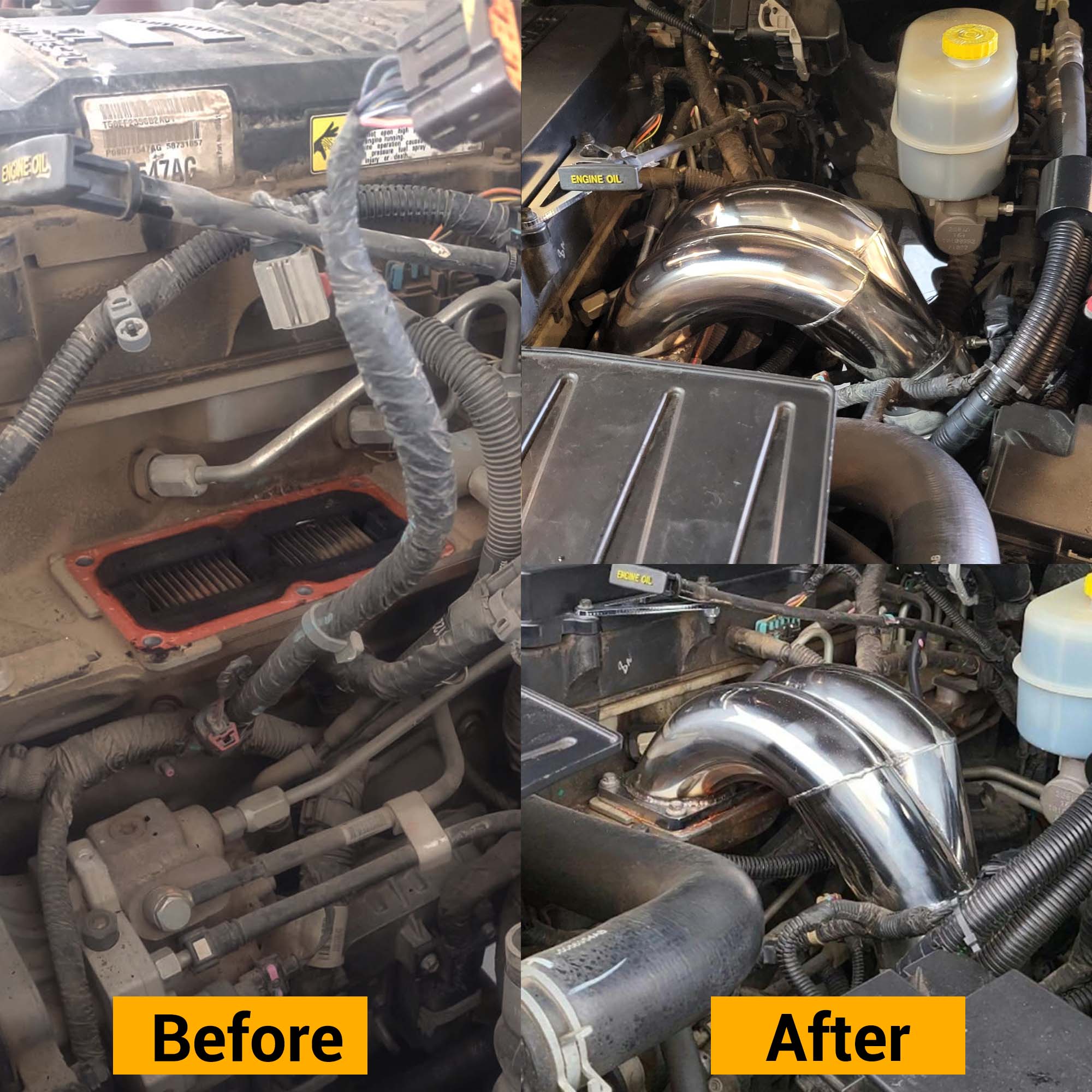 TruckTok 2007-2018 6.7L Dodge RAM 2500 3500 Cummins Diesel 3.5inch High Flow Intake Manifold Elbow Tube Horn