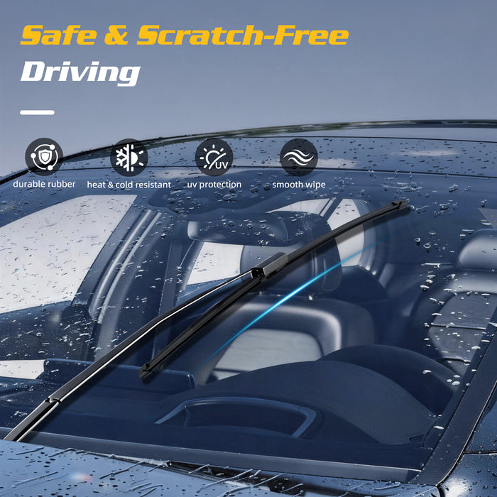Trucktok Ford Chevy GMC 22" + 22" Push Button/19mm Top Lock Windshield Wiper Blades Pair