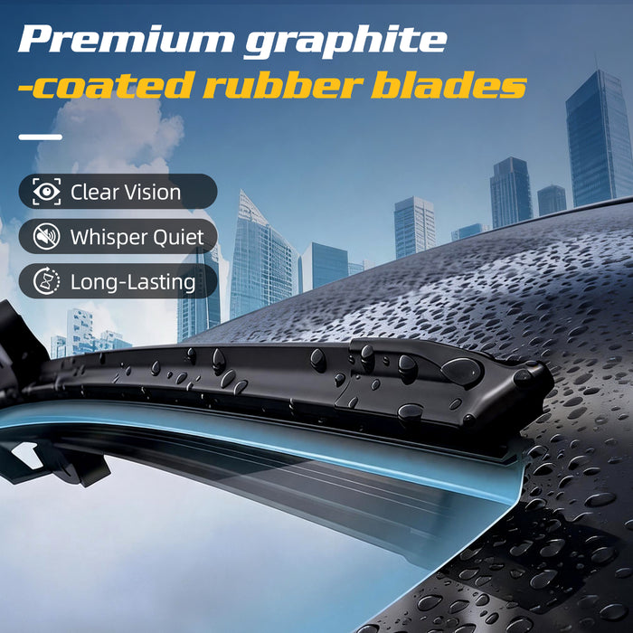 Trucktok Ford Chevy GMC 22" + 22" Push Button/19mm Top Lock Windshield Wiper Blades Pair
