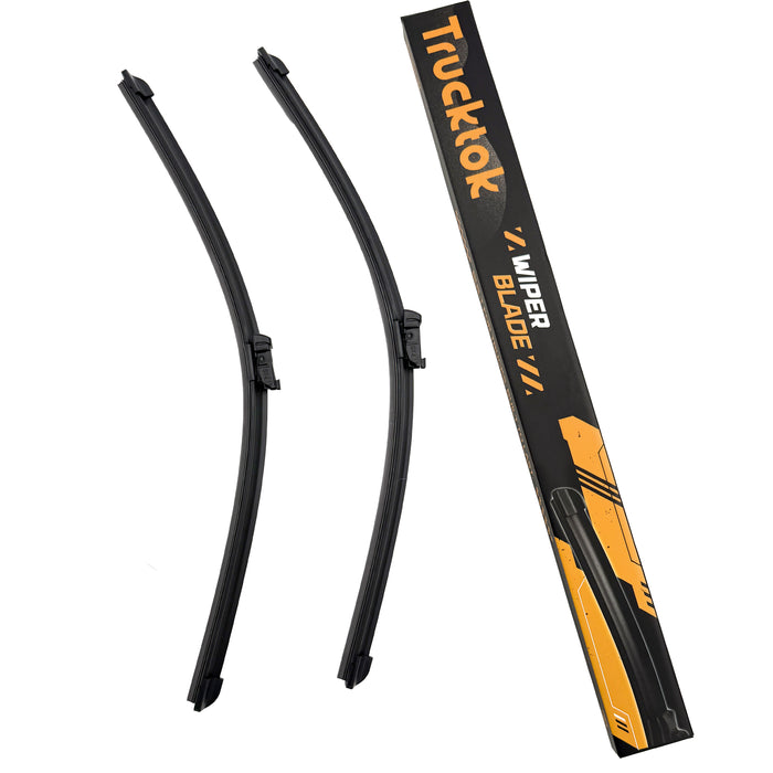Trucktok Ford Chevy GMC 22" + 22" Push Button/19mm Top Lock Windshield Wiper Blades Pair