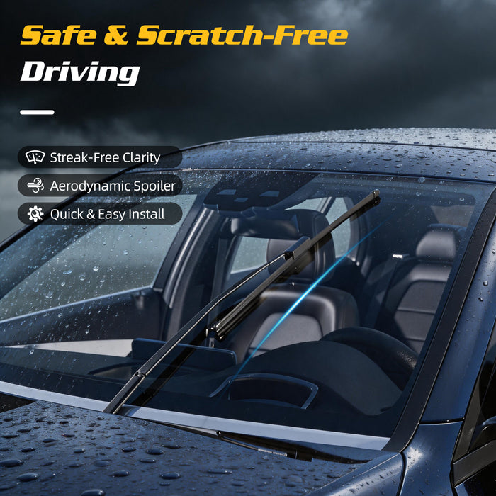 Trucktok Chevy GMC RAM 24" + 24" Push Button/19mm Top Lock Windshield Wiper Blades Pair