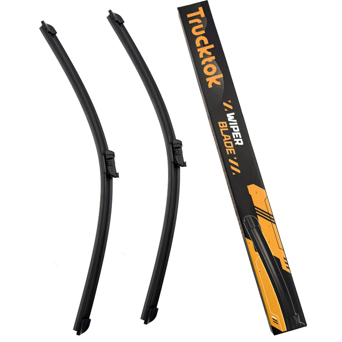 Trucktok Chevy GMC RAM 24" + 24" Push Button/19mm Top Lock Windshield Wiper Blades Pair