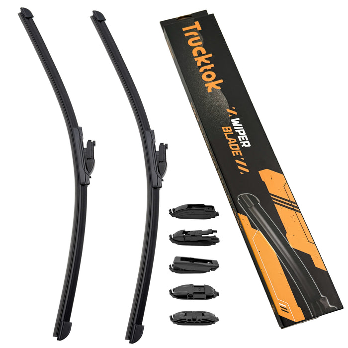 Trucktok Ford Chevy RAM 24" + 24" Universal Multi-Fit Windshield Wiper Blades Pair