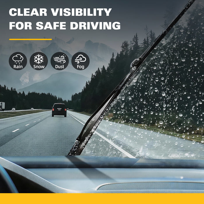 Trucktok Ford Chevy RAM 20" + 20" Universal Multi-Fit Windshield Wiper Blades Pair