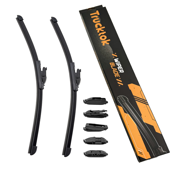 Trucktok Ford Chevy RAM 20" + 20" Universal Multi-Fit Windshield Wiper Blades Pair