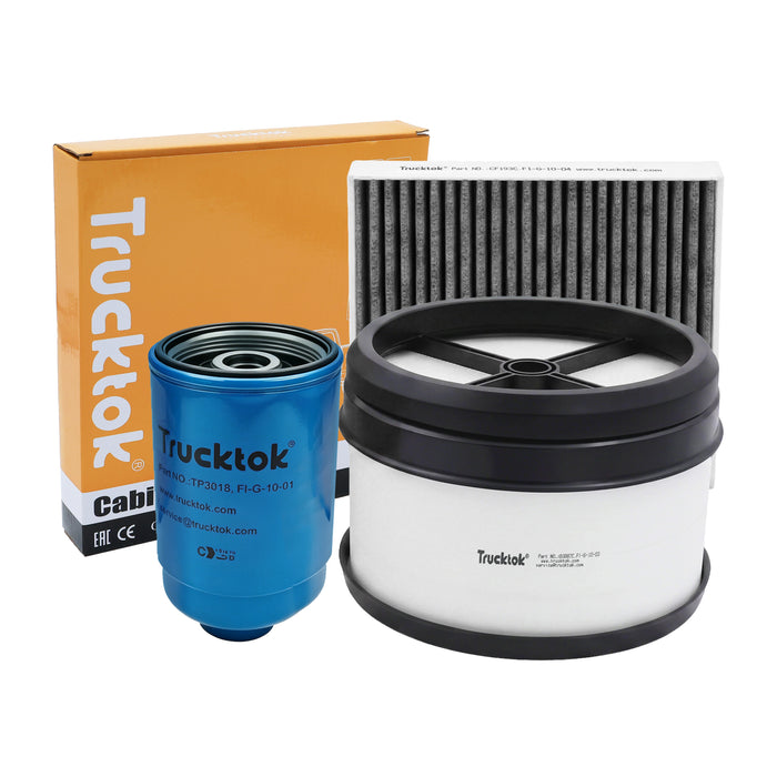 TruckTok 2007-2016 6.6L Silverado Sierra Duramax Fuel Oil, Air & Cabin Filters Maintenance Kit