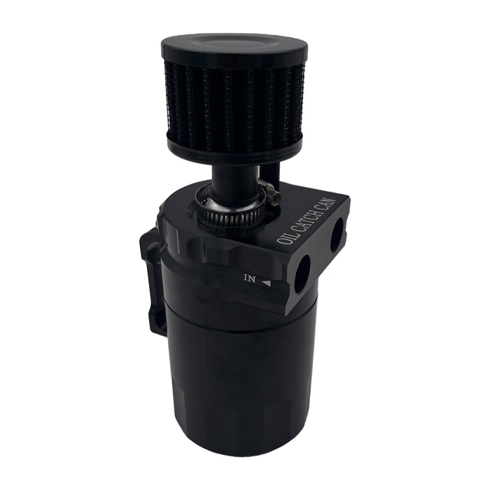 TruckTok Oil Catch Reservoir Breather Can Tank with Filter Cylinder Aluminum Universal