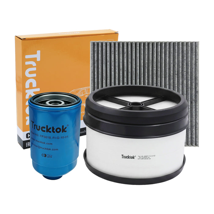 TruckTok 2007-2016 6.6L Silverado Sierra Duramax Fuel Oil, Air & Cabin Filters Maintenance Kit