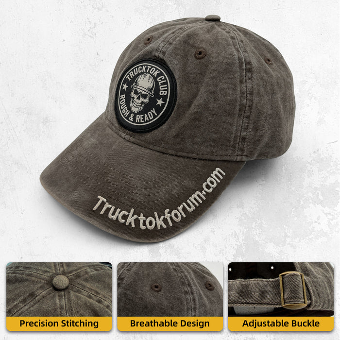TruckTok Custom Embroidered Baseball Cap Vintage Washed & Adjustable Unisex Hat