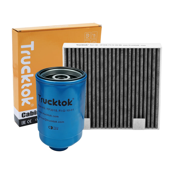 TruckTok 2007-2016 6.6L Silverado Sierra Duramax Fuel Oil, Air & Cabin Filters Maintenance Kit