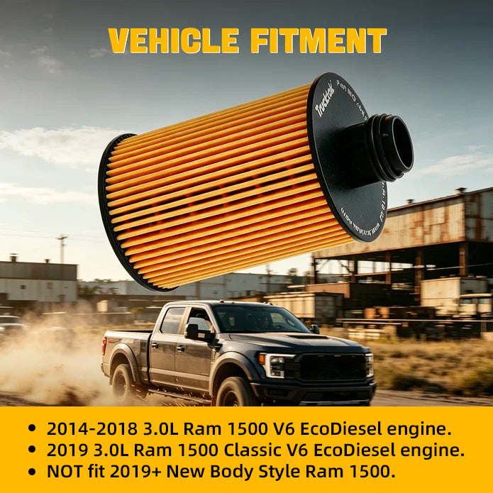 Trucktok 2014-2019 3.0L Ram 1500 Ecodiesel Oil Filter Replaces 68229402AA