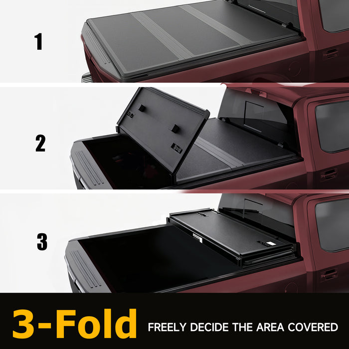 Trucktok 1999-2025 Ford F250 F350 Super Duty 6.8FT Hard Tri-Fold Tonneau Cover Truck Bed Pickup