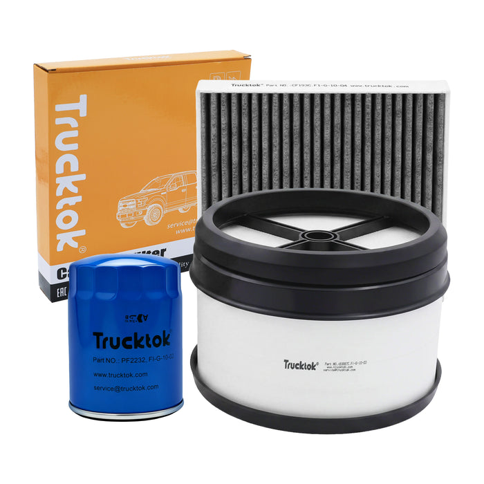 TruckTok 2007-2016 6.6L Silverado Sierra Duramax Fuel Oil, Air & Cabin Filters Maintenance Kit