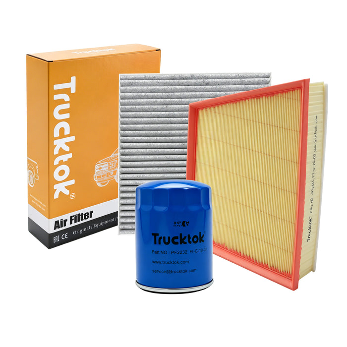 Trucktok 2014-2016 6.6L Silverado Sierra Duramax Air & Cabin Air & Oil Filter Replaces A3141C/23281440/PF2232