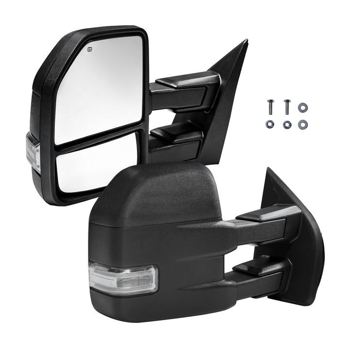 Trucktok 2015-2018 Ford F150 Power Heated 8-Pin LED Signal Towing Mirrors Pair