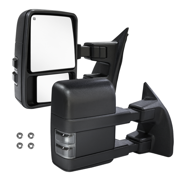 Trucktok 2008-2016 Ford F250 F350 F450 Power Heated LED Signal Running Towing Mirrors Pair