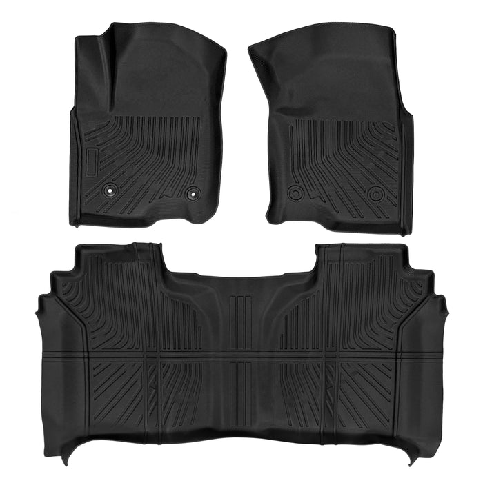 Trucktok Silverado Sierra 2019-2025 1500 & 2020-2025 2500HD 3500HD Crew Cab All-Weather TPE Floor Mats