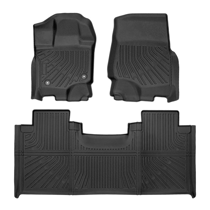 Trucktok 1999-2025 Ford F250 F350 F450 Super Cab SuperCrew Cab / Regular Cab All-Weather TPE Floor Mats