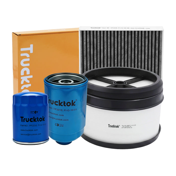TruckTok 2007-2016 6.6L Silverado Sierra Duramax Fuel Oil, Air & Cabin Filters Maintenance Kit