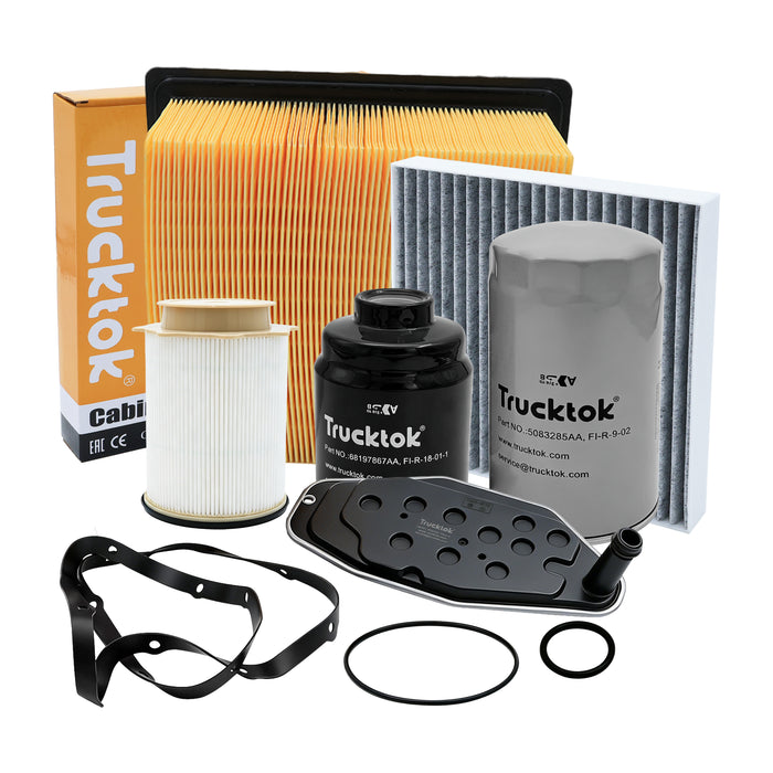 Trucktok 2013-2024 6.7L Dodge Ram Fuel, Oil, Air, Cabin & Transmission Filters Maintenance Kit
