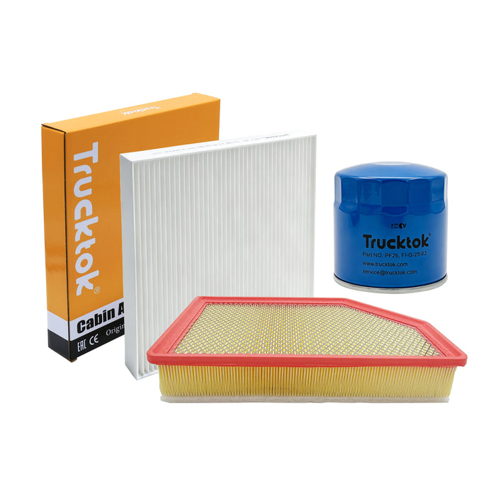 Trucktok 2020-2025 6.6L Silverado Sierra Duramax Air & Cabin Air & Oil Filter Replaces A3248C/CF185/PF26