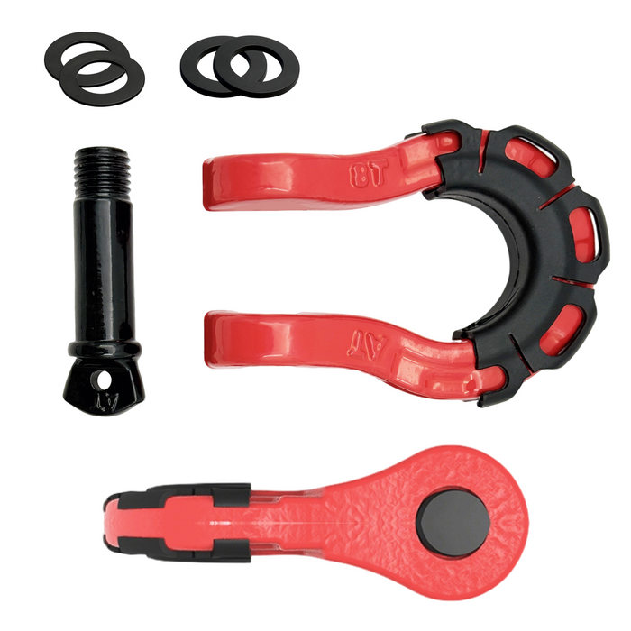 Trucktok 3/4" Heavy Duty D Ring Shackle with 7/8" Screw Pin Isolator Washer Kit 70,000 lbs Break Strength