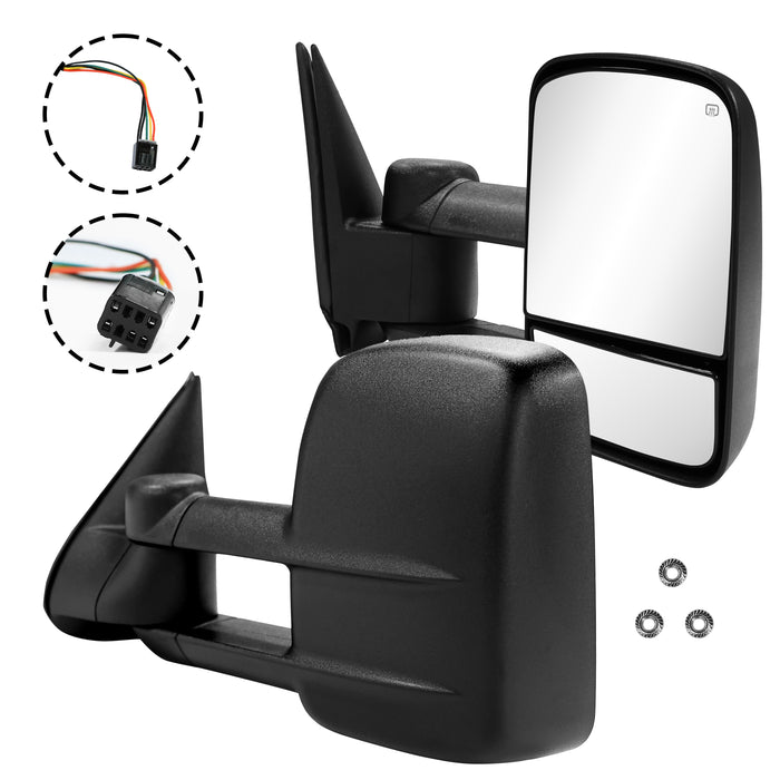 Trucktok Silverado Sierra 1999-2002 1500 2500 & 2001-2002 1500HD 2500HD 3500HD Power Heated Towing Mirrors Pair