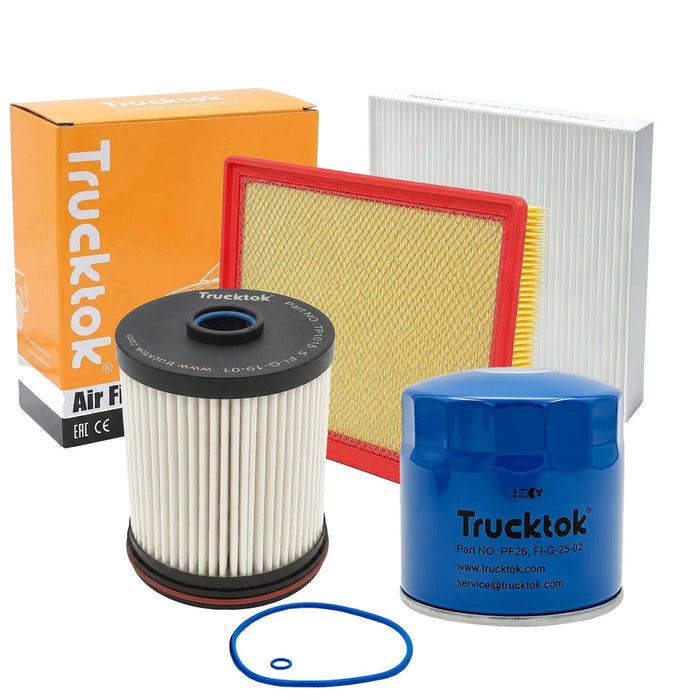 TruckTok 2020-2026 6.6L Silverado Sierra Duramax Fuel, Oil, Air & Cabin Air Filters Maintenance Kit
