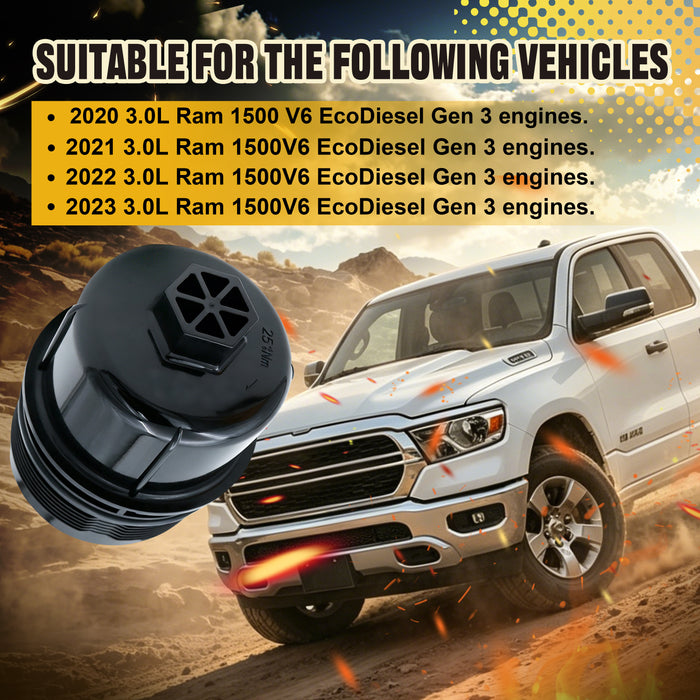 Trucktok 2020-2023 3.0L Ram 1500 Ecodiesel Oil Filter Replaces 68507598AA