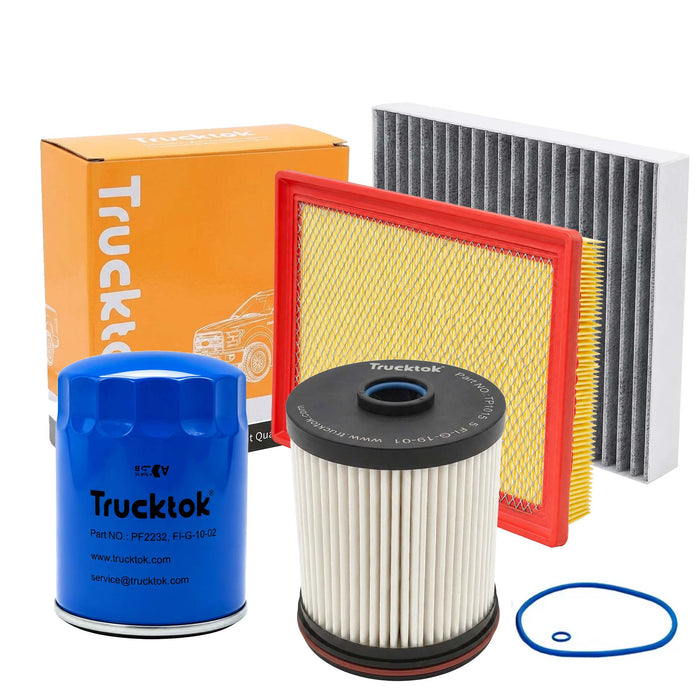 TruckTok 2017-2019 6.6L Silverado Sierra Duramax Fuel, Oil, Air & Cabin Air Filters Maintenance Kit