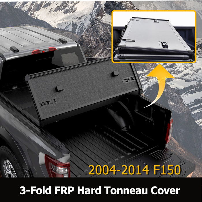 Trucktok 2004-2014 Ford F150 5.5FT Hard Tri-Fold Tonneau Cover Truck Bed Pickup