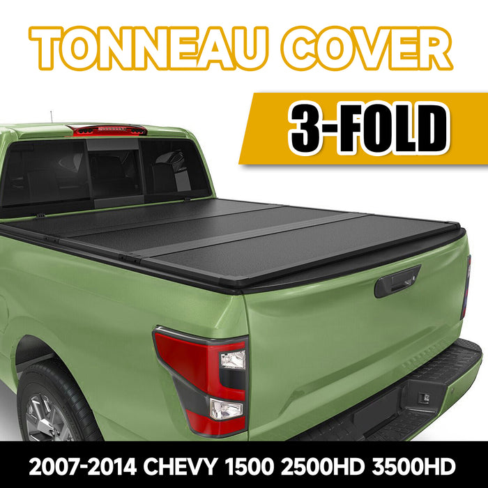 Trucktok 2007-2014 Chevy Silverado Sierra 6.5FT 3-Fold Hard Bed Tonneau Cover