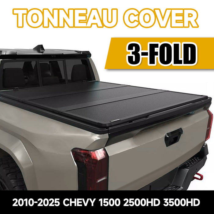 Trucktok 2010-2025 Chevy Silverado Sierra 8FT 3-Fold Hard Bed Tonneau Cover