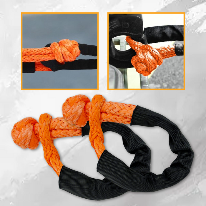 Trucktok 2Pcs 1/2" x 22" Heavy Duty Synthetic Soft Shackle 33,000 lbs Break Strength with Extra Sleeves for Off-Road Recovery