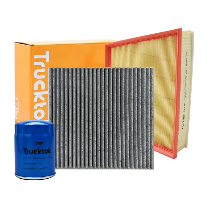 TruckTok 2007-2016 6.6L Silverado Sierra Duramax Fuel Oil, Air & Cabin Filters Maintenance Kit