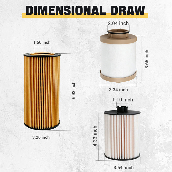 Trucktok 2008-2010 6.4L Ford Powerstroke Fuel Filter/Oil Filter Replaces FD4617/FL2016