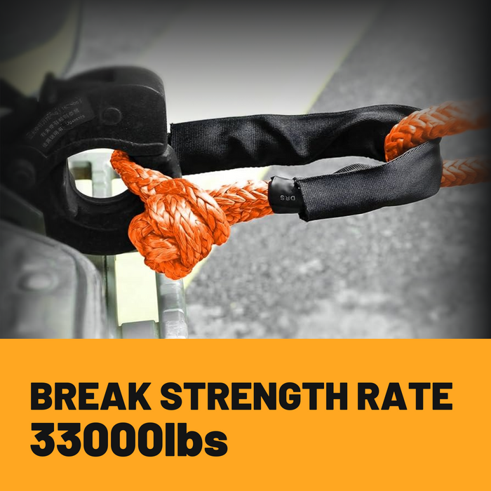 Trucktok 2Pcs 1/2" x 22" Heavy Duty Synthetic Soft Shackle 33,000 lbs Break Strength with Extra Sleeves for Off-Road Recovery