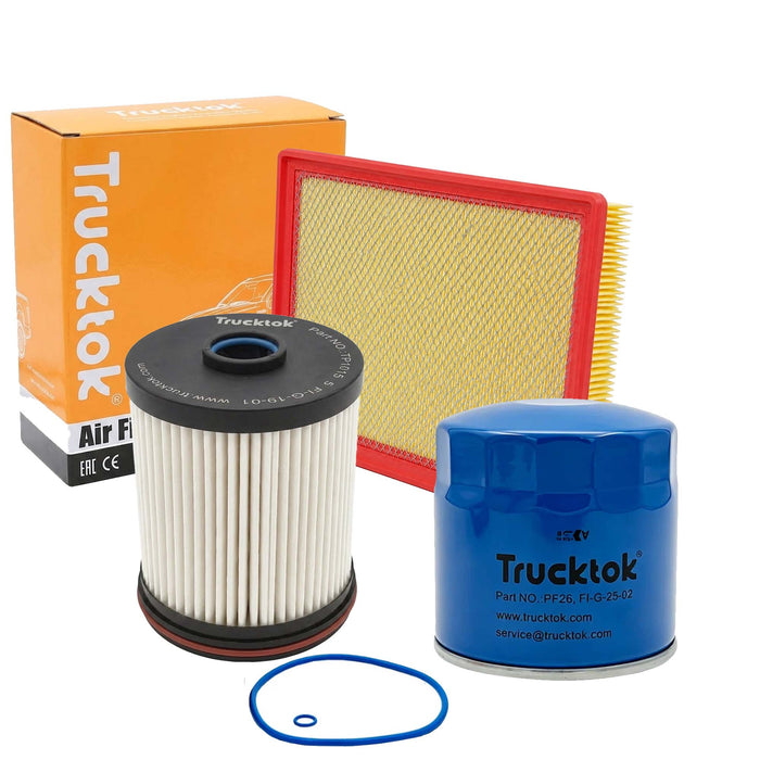 TruckTok 2020-2026 6.6L Silverado Sierra Duramax Fuel, Oil, Air & Cabin Air Filters Maintenance Kit