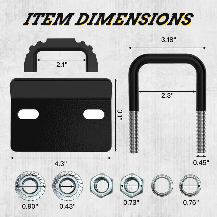 Trucktok 2" Heavy Duty Trailer Hitch Tightener Anti-Rattle U-Bolt Lock /Rubber Isolator and Anti-Rust Protection