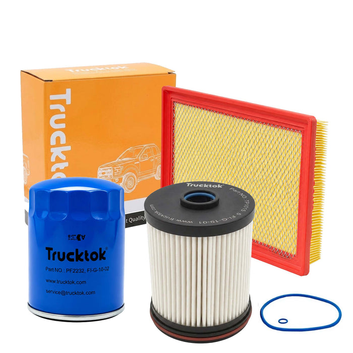 TruckTok 2017-2019 6.6L Silverado Sierra Duramax Fuel, Oil, Air & Cabin Air Filters Maintenance Kit