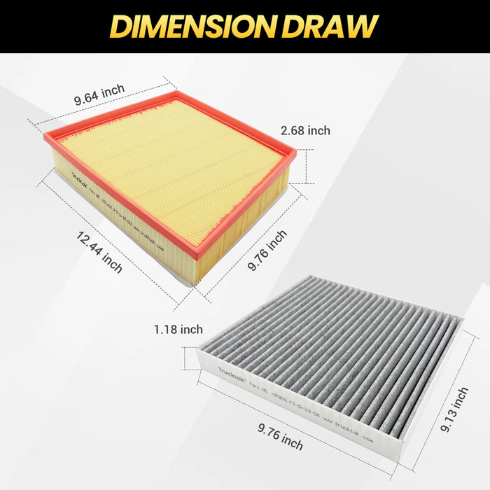 Trucktok 2014-2016 6.6L Silverado Sierra Duramax Air & Cabin Air Filter Replaces A3141C/23281440