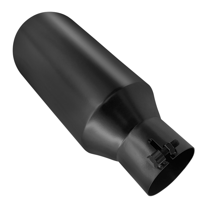Trucktok 3" Inlet 5" Outlet 12" Overall Length Bolt On Exhaust Tailpipe Tip Black