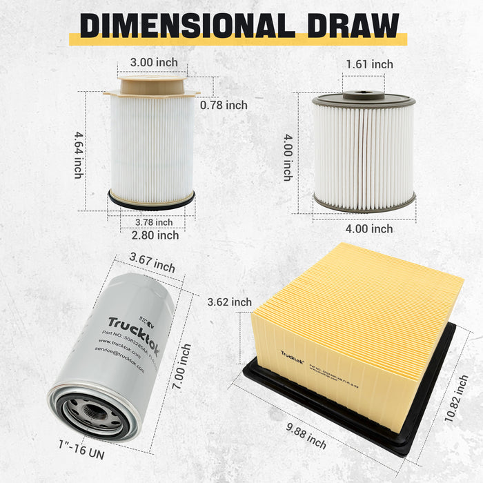 Trucktok 2019-2024 6.7L Dodge Ram Dual Fuel / Oil / Air Filter Bundle Set