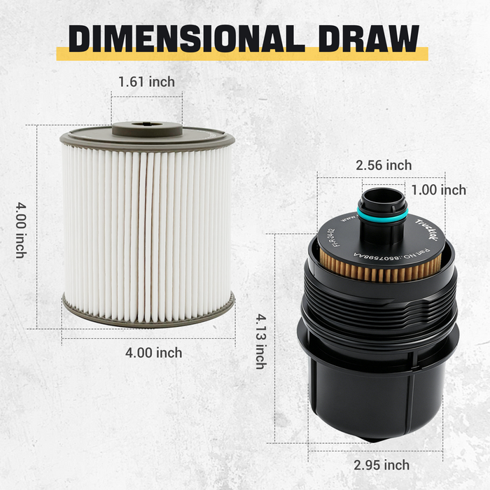 Trucktok 2020-2023 3.0L Ram 1500 Ecodiesel Fuel & Oil Filter Replaces 68436631AA/68507598AA